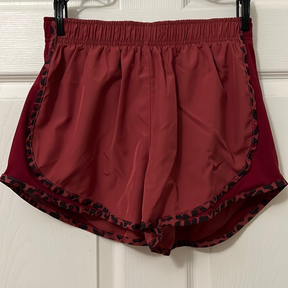 Red and Cheetah print Nike shorts